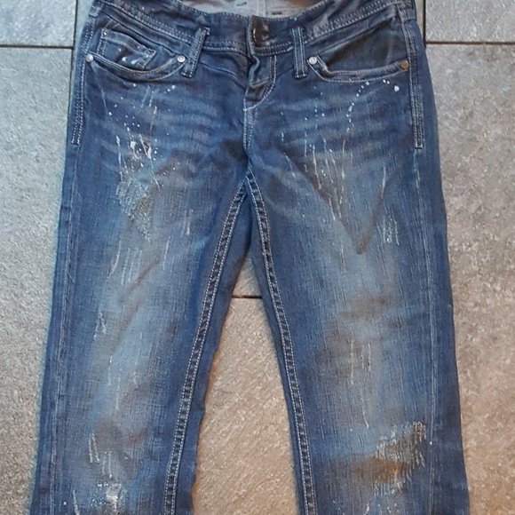 Distressed Express Jeans with Glitter - Picture 3 of 8
